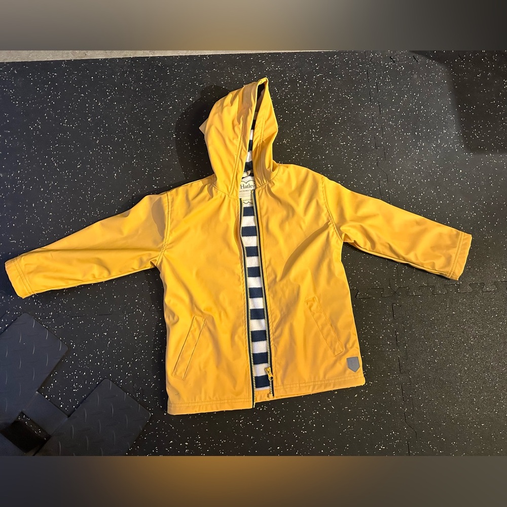 Hatley Hooded Jacket with Striped Lining -EUC